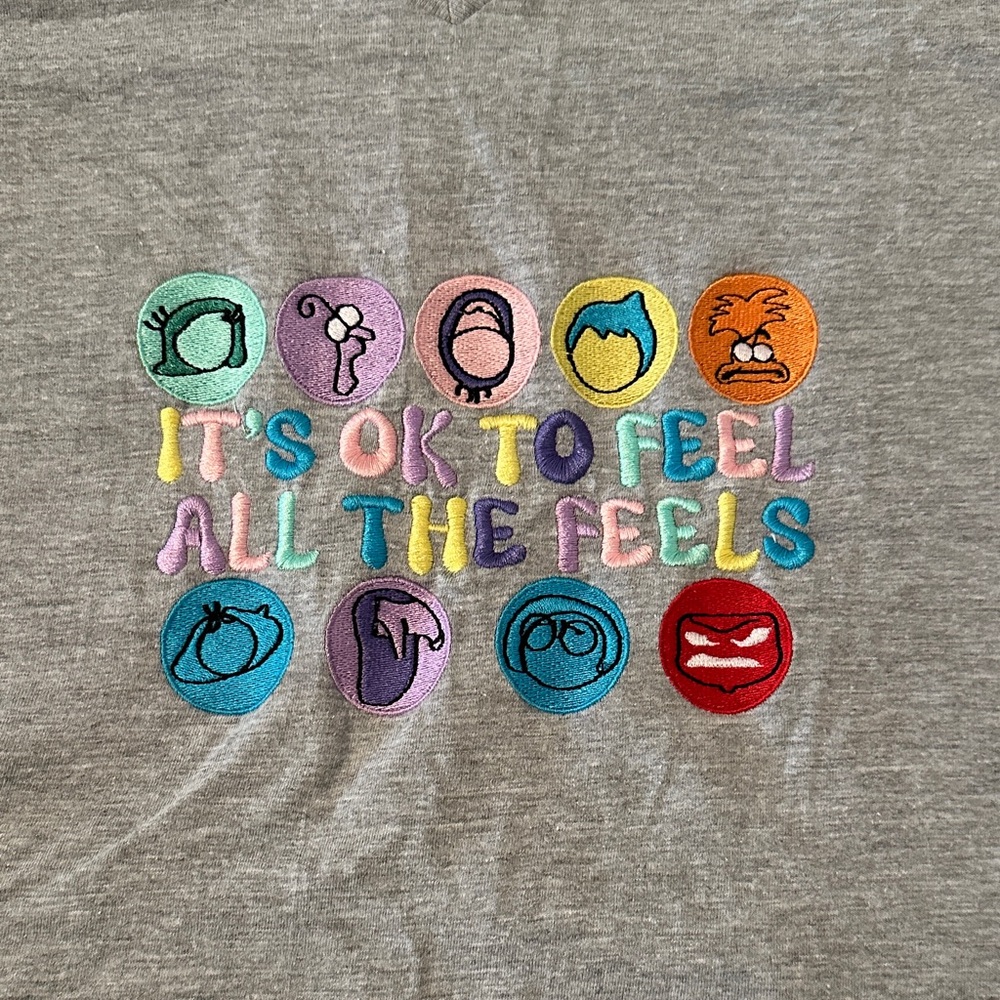 Disney Pixar Inside Out 2 embroidered v-neck tee